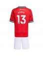 Billige Manchester United Patrick Dorgu #13 Hjemmedraktsett Barn 2025-26 Kortermet (+ Korte bukser)